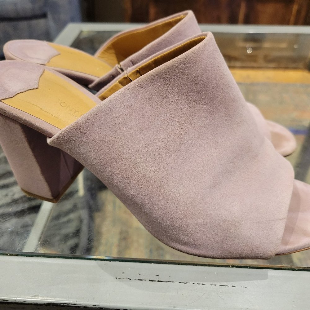 Tony Bianco Lilac Mules Block Heel
